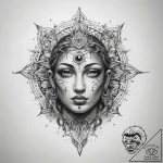 Tattoo sketch spiritual mystery – tattoo sketch (№1758046661_0, 16.09.2025 18:17) — tattoovalue.net