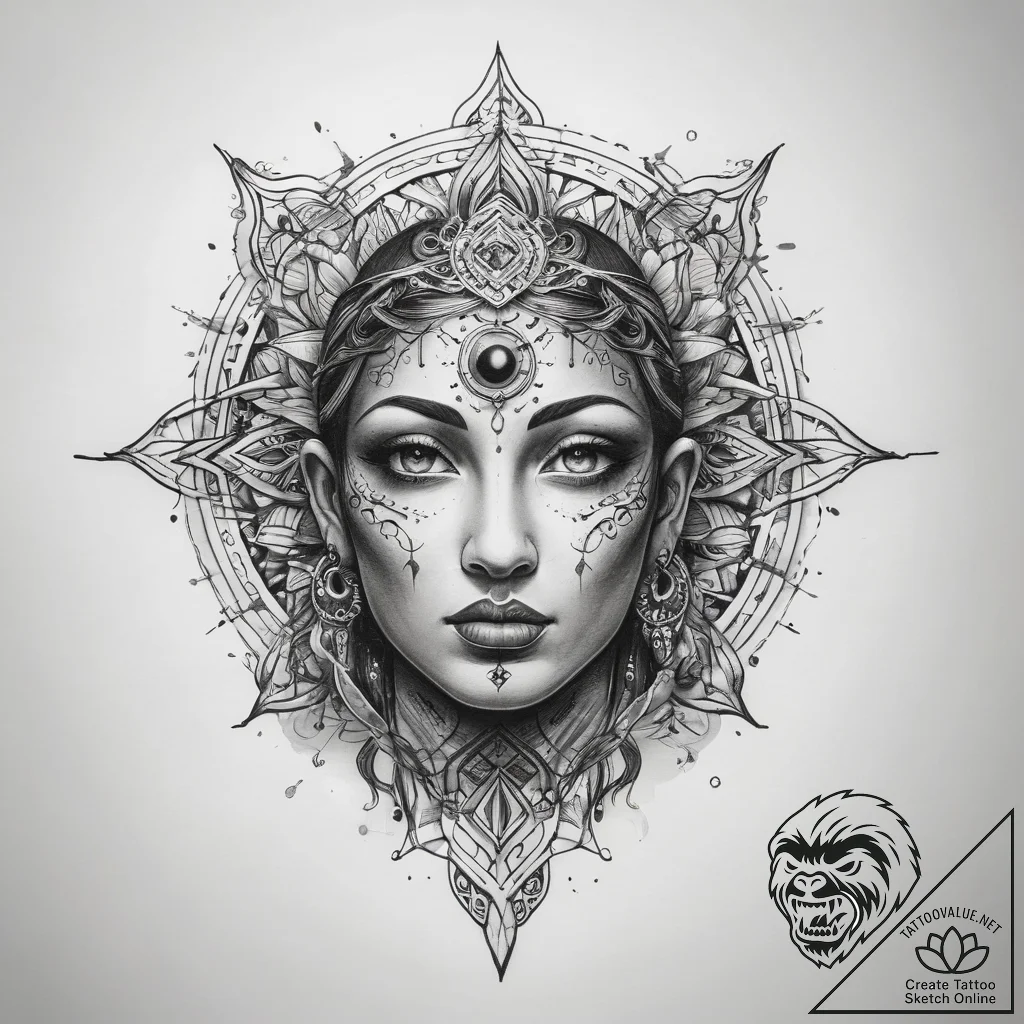 Tattoo sketch spiritual mystery - tattoo sketch (№1758046661_0, 16.09.2025 18:17) — tattoovalue.net