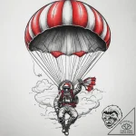 Tattoo sketch paratrooper with a parachute, t… – tattoo sketch (№1758047242_0, 16.09.2025 18:27) — tattoovalue.net