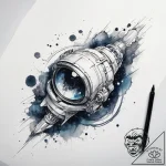 Tattoo sketch watercolor космос – tattoo sketch (№1758047435_0, 16.09.2025 18:30) — tattoovalue.net