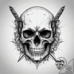 Tattoo sketch skull with a knife, artistic ta… – tattoo sketch (№1758048015_0, 16.09.2025 18:40) — tattoovalue.net