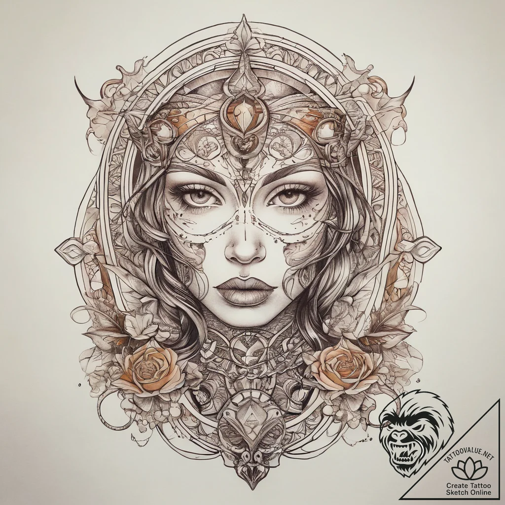 Tattoo sketch magical map, tattoo sketch desi... - tattoo sketch (№1758048596_0, 16.09.2025 18:49) — tattoovalue.net