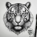 Tattoo sketch tiger, tattoo line art, soft wh… – tattoo sketch (№1758049566_0, 16.09.2025 19:06) — tattoovalue.net