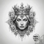 Tattoo sketch kingdom – tattoo sketch (№1758050728_0, 16.09.2025 19:25) — tattoovalue.net