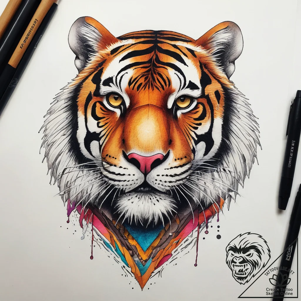 Tattoo sketch tiger's eye, tattoo sketch desi... - tattoo sketch (№1758051889_0, 16.09.2025 19:44) — tattoovalue.net