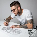 Tattoo sketch programmer a person on a comput… – tattoo sketch (№1758053245_0, 16.09.2025 20:07) — tattoovalue.net