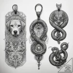 Tattoo sketch dog tags and a snake, tattoo fl… – tattoo sketch (№1758053439_0, 16.09.2025 20:10) — tattoovalue.net