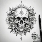 Tattoo sketch heartbeat with a location, ink… – tattoo sketch (№1758053634_0, 16.09.2025 20:13) — tattoovalue.net