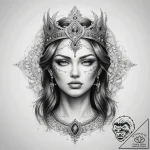 Tattoo sketch divine presence – tattoo sketch (№1758054021_0, 16.09.2025 20:20) — tattoovalue.net