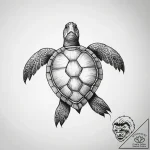 Tattoo sketch puns a turtle that says “i’m a… – tattoo sketch (№1758054605_0, 16.09.2025 20:30) — tattoovalue.net