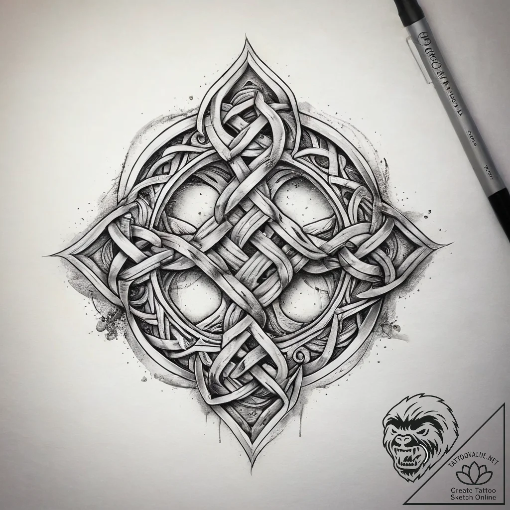 Tattoo sketch norse viking knot, tattoo sketc... - tattoo sketch (№1758054994_0, 16.09.2025 20:36) — tattoovalue.net