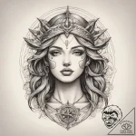 Tattoo sketch goddess tattoo, tattoo line art… – tattoo sketch (№1758056548_0, 16.09.2025 21:02) — tattoovalue.net