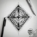 Tattoo sketch diamond cut, tattoo line art, m… – tattoo sketch (№1758057322_0, 16.09.2025 21:15) — tattoovalue.net