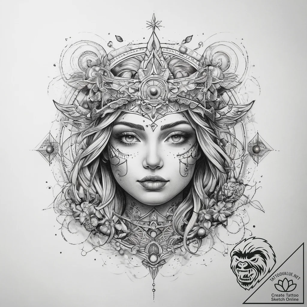 Tattoo sketch cosmic land - tattoo sketch (№1758058096_0, 16.09.2025 21:28) — tattoovalue.net