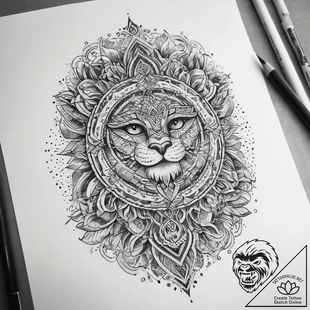 Tattoo sketch fantasy, concept art for tattoo... - tattoo sketch (№1758059260_0, 16.09.2025 21:47) — tattoovalue.net