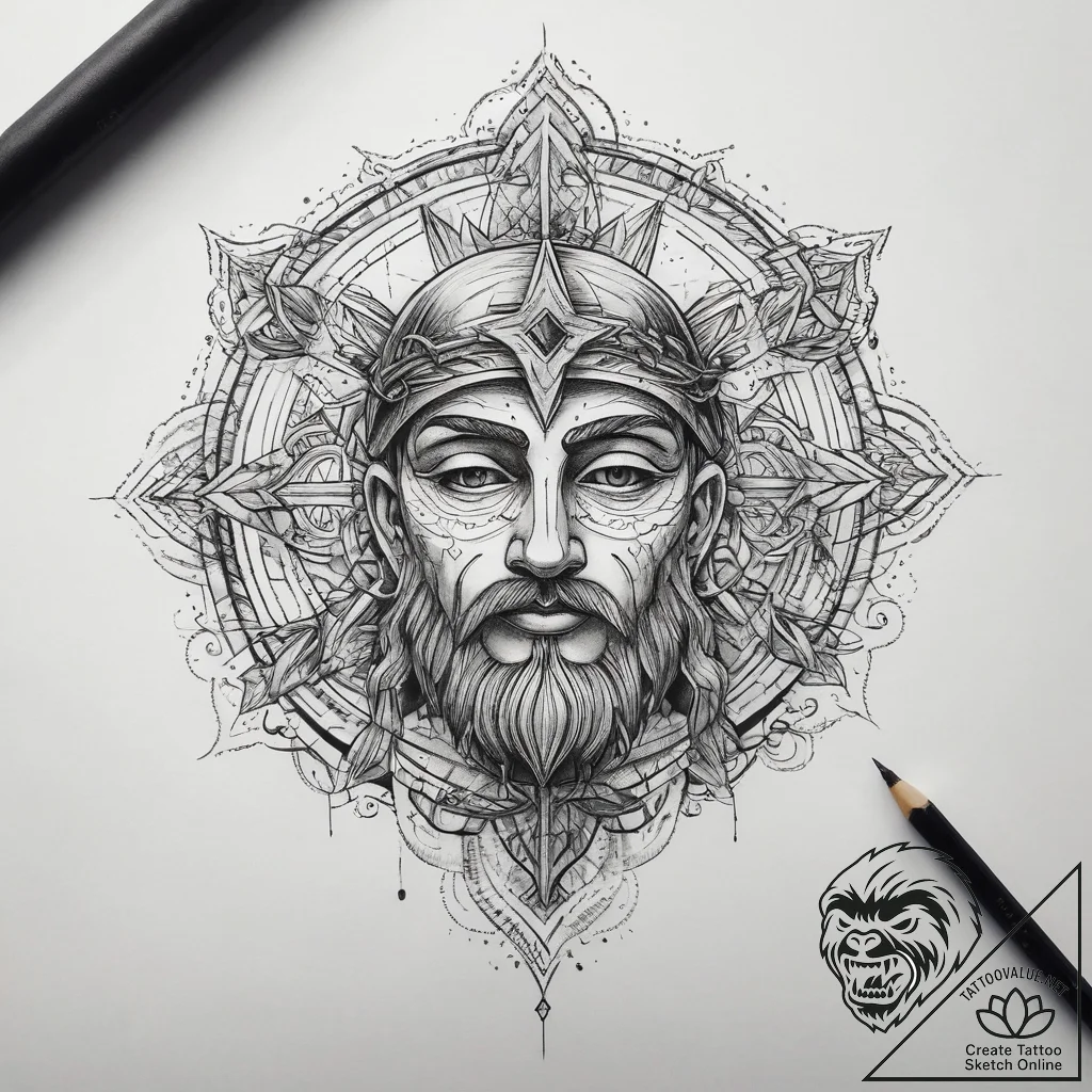 Tattoo sketch holy beginning, tattoo line art... - tattoo sketch (№1758059660_0, 16.09.2025 21:54) — tattoovalue.net