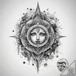 Tattoo sketch cosmic fable, concept art for t… – tattoo sketch (№1758059865_0, 16.09.2025 21:57) — tattoovalue.net