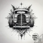 Tattoo sketch hot rod tattoo, concept art for… – tattoo sketch (№1758060070_0, 16.09.2025 22:01) — tattoovalue.net