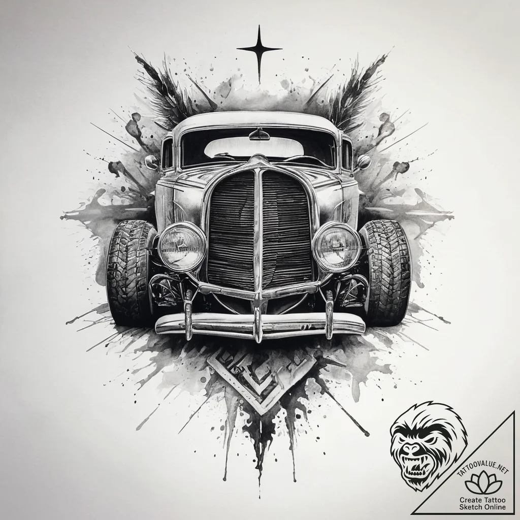 Tattoo sketch hot rod tattoo, concept art for... - tattoo sketch (№1758060070_0, 16.09.2025 22:01) — tattoovalue.net