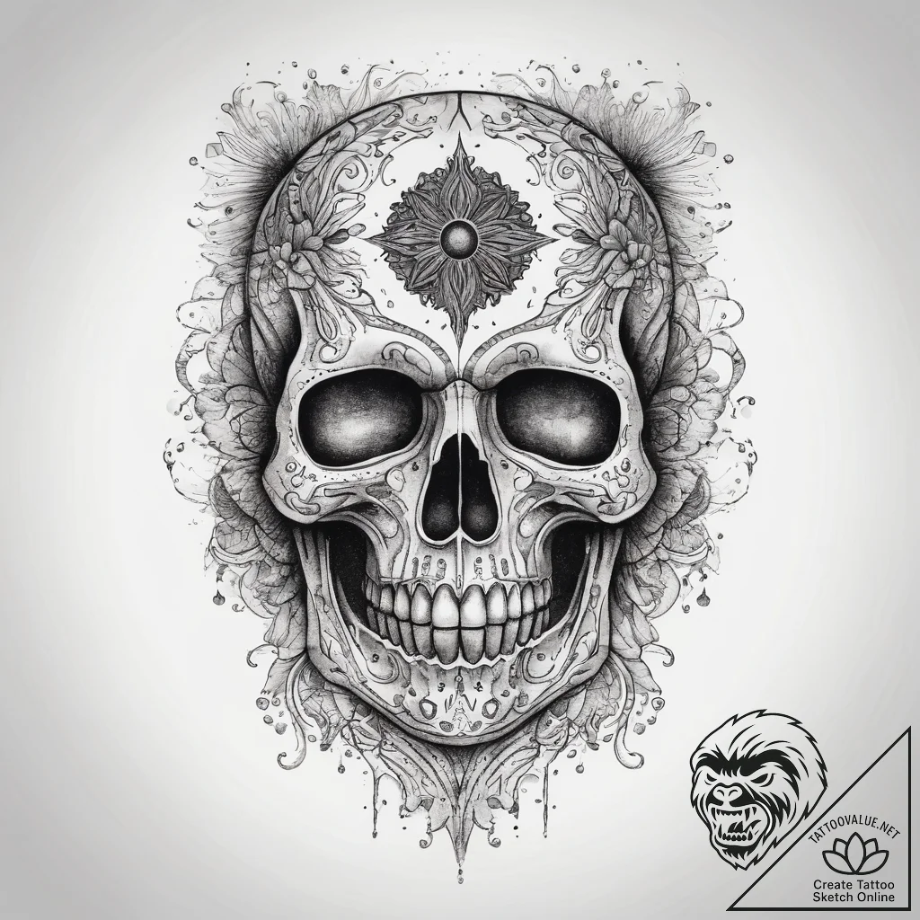 Tattoo sketch death, tattoo line art, waterco... - tattoo sketch (№1758060669_0, 16.09.2025 22:11) — tattoovalue.net