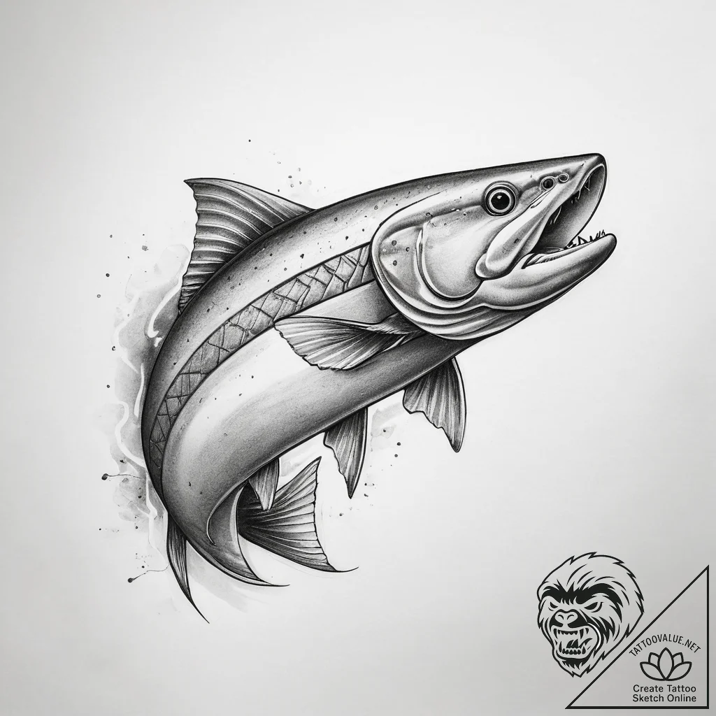 Tattoo sketch steelhead - tattoo sketch (№1758060864_0, 16.09.2025 22:14) — tattoovalue.net