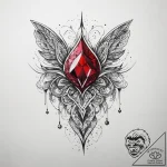 Tattoo sketch ruby, ink illustration for tatt… – tattoo sketch (№1758061062_0, 16.09.2025 22:17) — tattoovalue.net