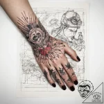 Tattoo sketch hands with a document, tattoo d… – tattoo sketch (№1758061259_0, 16.09.2025 22:20) — tattoovalue.net