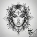 Tattoo sketch cosmic self, tattoo line art, o… – tattoo sketch (№1758063031_0, 16.09.2025 22:50) — tattoovalue.net