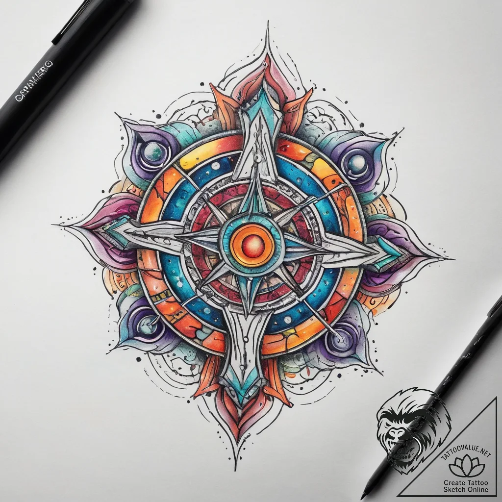 Tattoo sketch cosmic origin, tattoo line art,... - tattoo sketch (№1758067589_0, 17.09.2025 00:06) — tattoovalue.net