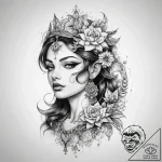 Tattoo sketch divine self – tattoo sketch (№1758068576_0, 17.09.2025 00:22) — tattoovalue.net