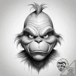 Tattoo sketch the grinch with a paw, concept… – tattoo sketch (№1758070174_0, 17.09.2025 00:49) — tattoovalue.net