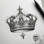 Tattoo sketch crown, tattoo line art, black a… – tattoo sketch (№1758070373_0, 17.09.2025 00:52) — tattoovalue.net
