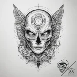 Sci-fi & fantasy, tattoo line art, black outl… – tattoo sketch (№1758071558_0, 17.09.2025 01:12) — tattoovalue.net