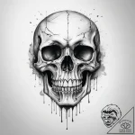 Tattoo sketch crying skull – tattoo sketch (№1758071950_0, 17.09.2025 01:19) — tattoovalue.net