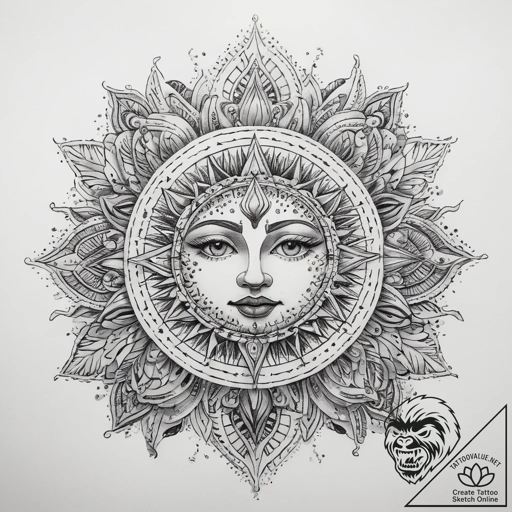 Tattoo sketch slavic embroidery pattern with... - tattoo sketch (№1758072925_0, 17.09.2025 01:35) — tattoovalue.net