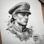 Tattoo sketch soldier with a horoscope, tatto… – tattoo sketch (№1758073704_0, 17.09.2025 01:48) — tattoovalue.net
