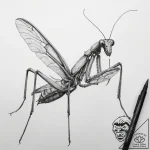Tattoo sketch chinese mantis, concept art for… – tattoo sketch (№1758073899_0, 17.09.2025 01:51) — tattoovalue.net