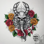 Tattoo sketch scorpion with a knife, tattoo l… – tattoo sketch (№1758074501_0, 17.09.2025 02:01) — tattoovalue.net