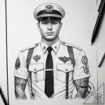 Tattoo sketch pilot pilot’s uniform – tattoo sketch (№1758076475_0, 17.09.2025 02:34) — tattoovalue.net