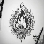 Tattoo sketch flame – tattoo sketch (№1758076676_0, 17.09.2025 02:37) — tattoovalue.net