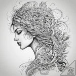 Tattoo sketch абстрактный узор на шее, concep… – tattoo sketch (№1758077082_0, 17.09.2025 02:44) — tattoovalue.net