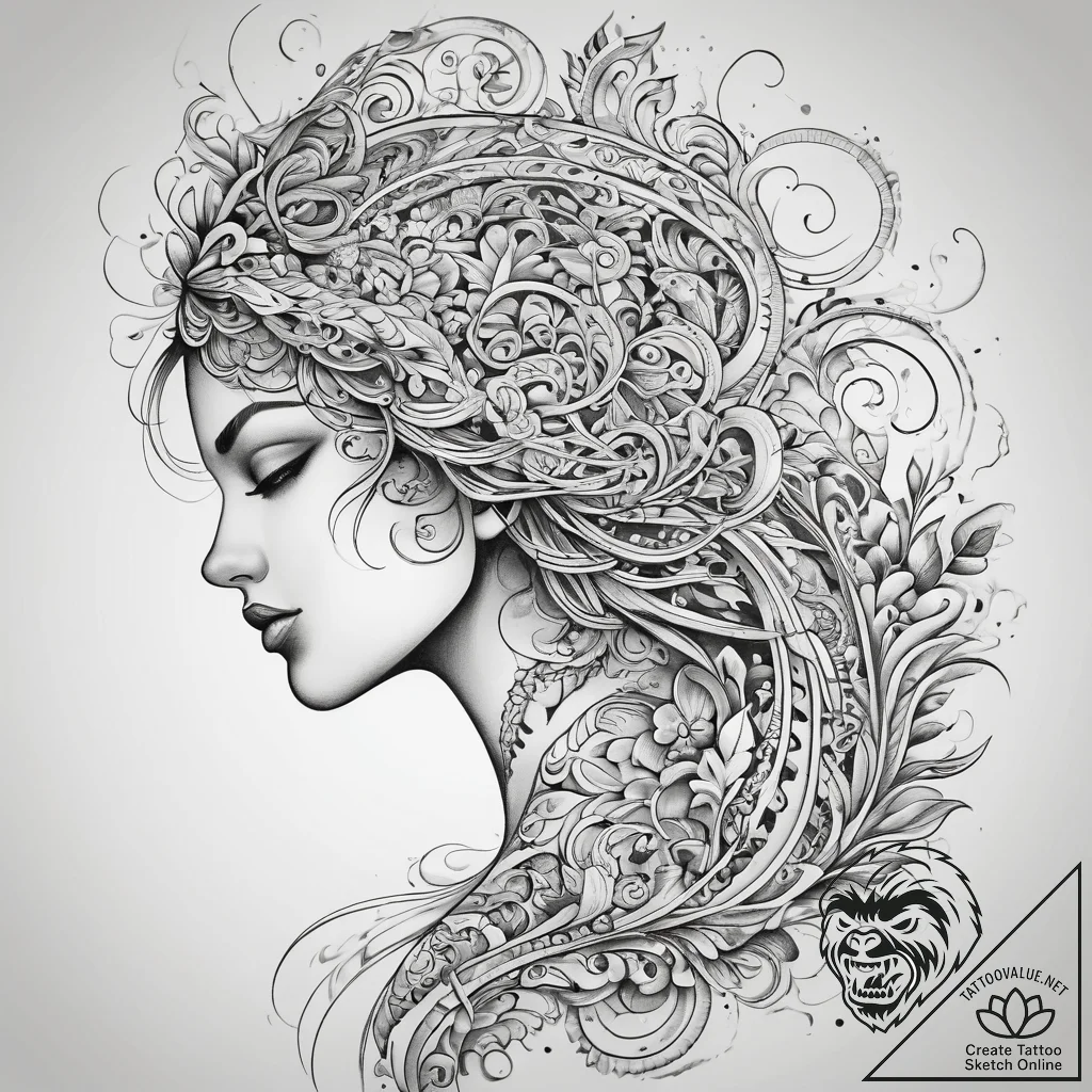 Tattoo sketch абстрактный узор на шее, concep... - tattoo sketch (№1758077082_0, 17.09.2025 02:44) — tattoovalue.net
