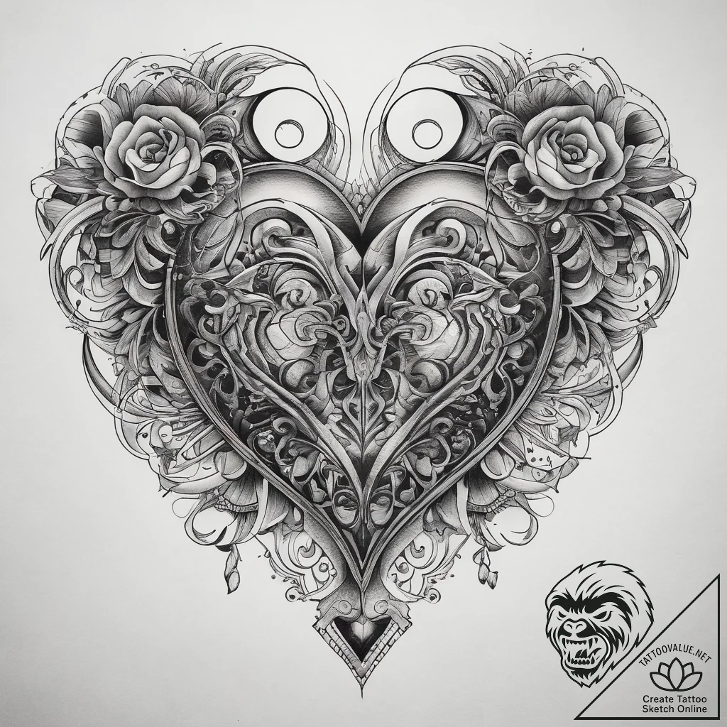 Tattoo sketch узор в виде сердца, tattoo sket... - tattoo sketch (№1758078260_0, 17.09.2025 03:04) — tattoovalue.net