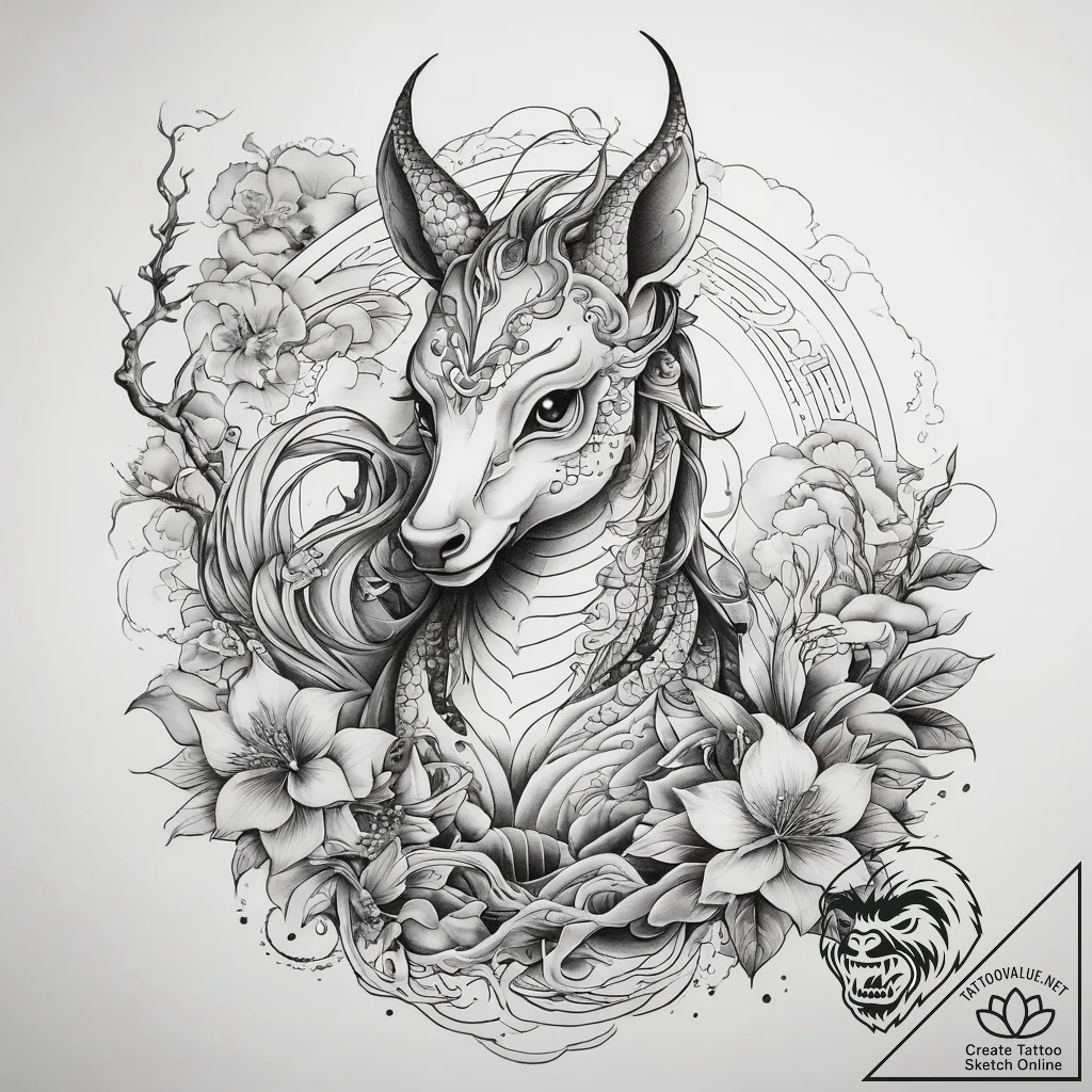 Tattoo sketch graceful fawn tattoo, tattoo sk... - tattoo sketch (№1758078454_0, 17.09.2025 03:07) — tattoovalue.net