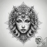 Tattoo sketch cosmic being, concept art for t… – tattoo sketch (№1758080027_0, 17.09.2025 03:33) — tattoovalue.net