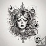Tattoo sketch cosmic scene, tattoo drawing ou… – tattoo sketch (№1758082209_0, 17.09.2025 04:10) — tattoovalue.net