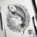 Tattoo sketch irezumi карп кои, concept art f… – tattoo sketch (№1758086132_0, 17.09.2025 05:15) — tattoovalue.net