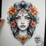 Tattoo sketch узор в виде лица, tattoo drawin… – tattoo sketch (№1758086522_0, 17.09.2025 05:22) — tattoovalue.net