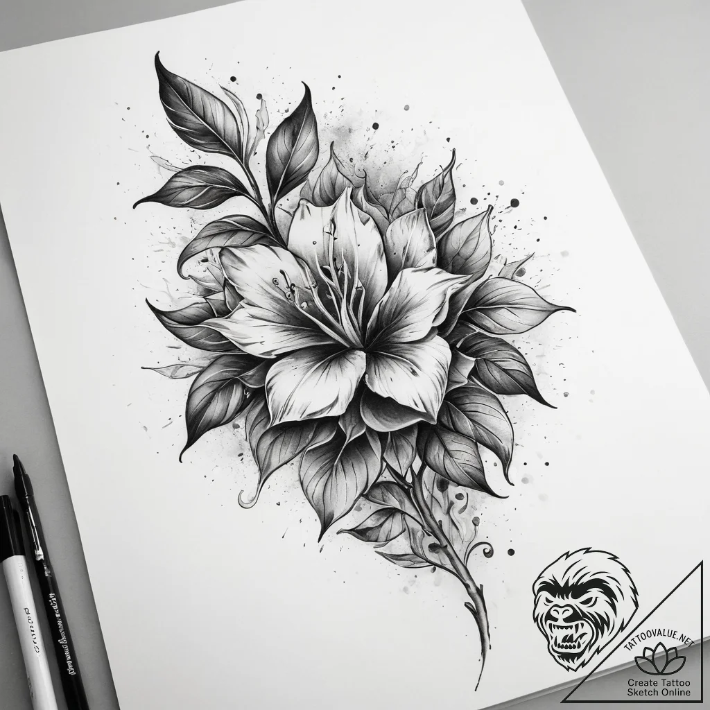 Tattoo sketch a symbolic plant, artistic tatt... - tattoo sketch (№1758086717_0, 17.09.2025 05:25) — tattoovalue.net