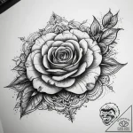 Tattoo sketch galaxy in a rose, tattoo flash… – tattoo sketch (№1758087306_0, 17.09.2025 05:35) — tattoovalue.net